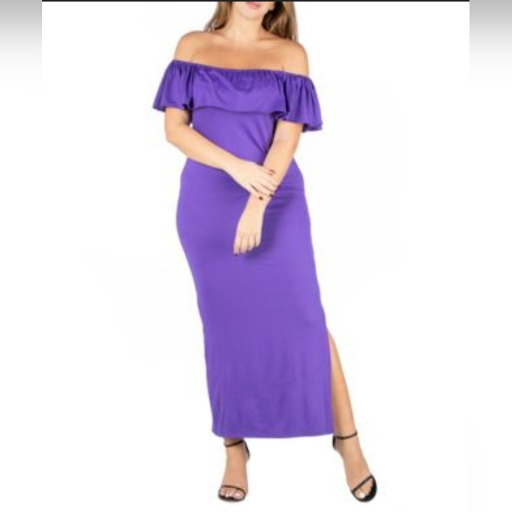 24 Seven Comfort Apparel Plus Size Maxi Dress